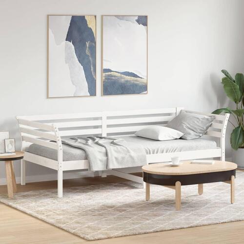 Daybed uden madras 90x200 cm massivt fyrretræ hvid