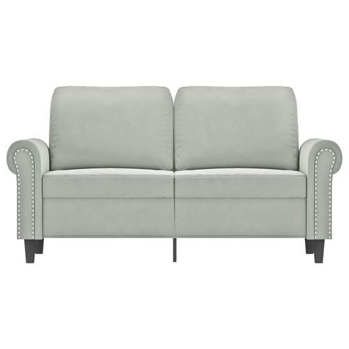 2-personers sofa 120 cm velour lysegrå
