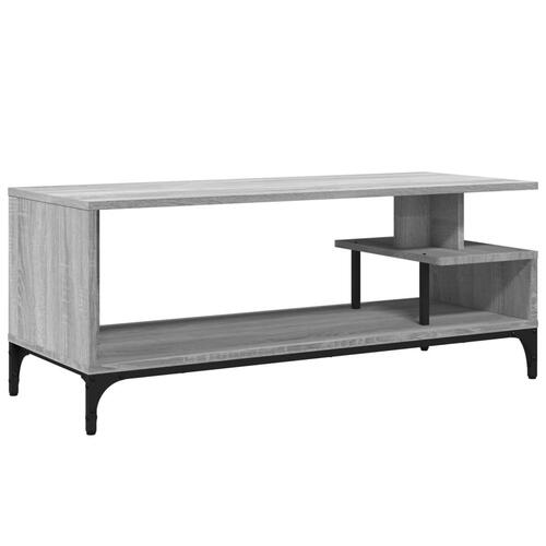 Tv-bord 102x40x41 cm konstrueret træ og stål grå sonoma-eg