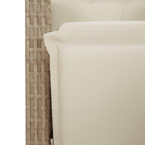 Spisebordssæt til haven 5 dele med hynder polyrattan beige