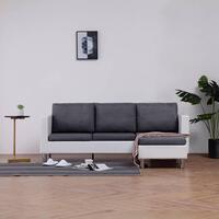 3-personers sofa med hynder kunstlæder hvid