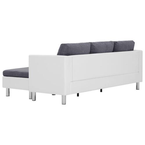 3-personers sofa med hynder kunstlæder hvid