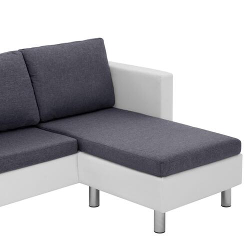 3-personers sofa med hynder kunstlæder hvid