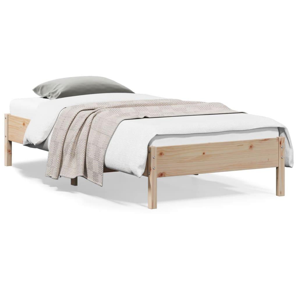 Sengeramme uden madras 100x200 cm massivt fyrretræ
