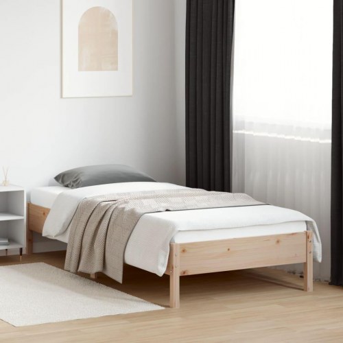 Sengeramme uden madras 100x200 cm massivt fyrretræ