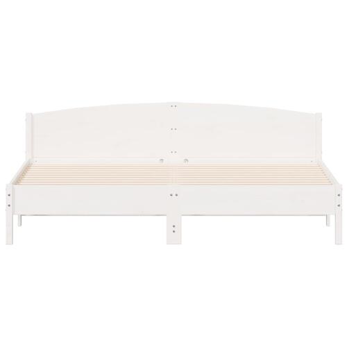 Sengeramme uden madras 200x200 cm massivt fyrretræ hvid