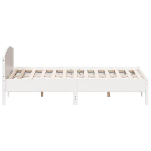 Sengeramme uden madras 200x200 cm massivt fyrretræ hvid