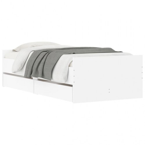 Sengeramme med skuffer 75x190 cm Small Single hvid