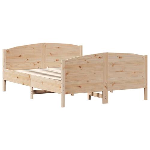 Sengeramme uden madras 135x190 cm massivt fyrretræ hvid