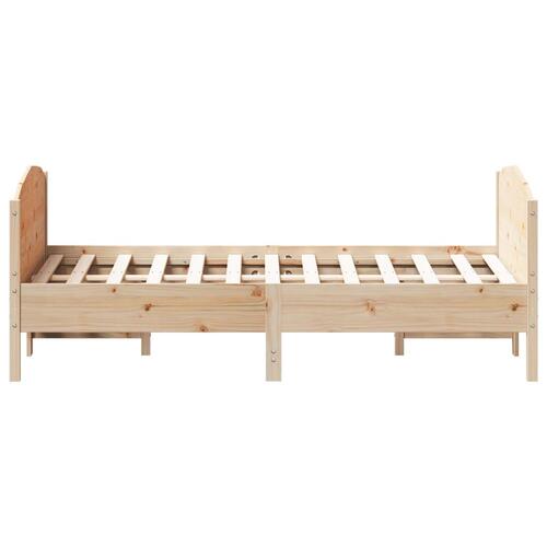 Sengeramme uden madras 135x190 cm massivt fyrretræ hvid