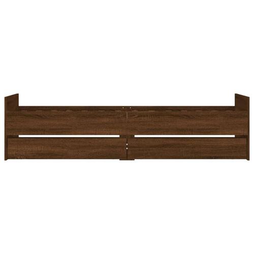 Sengeramme med skuffer 75x190 cm Small Single brun egetræsfarve