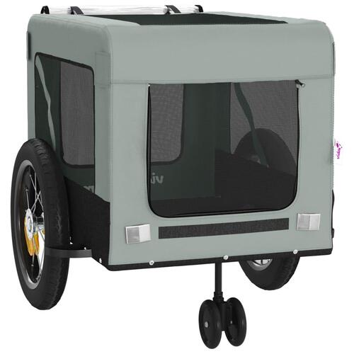 Hundetrailer til cykel oxfordstof og jern grå og sort
