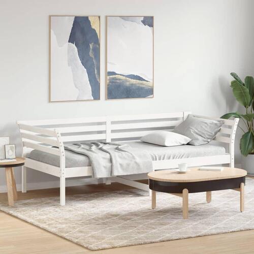Daybed med reol uden madras 100x200 cm massivt fyrretræ hvid