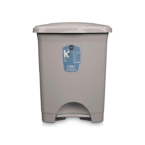 Papirkurv med pedal Grå Plastik 30 L (4 enheder)