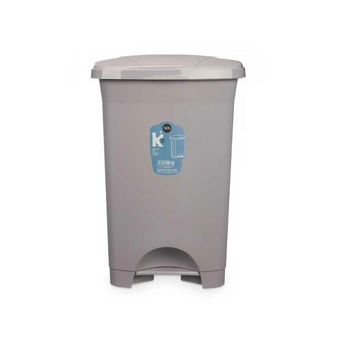Papirkurv med pedal Grå Plastik 50 L (3 enheder)