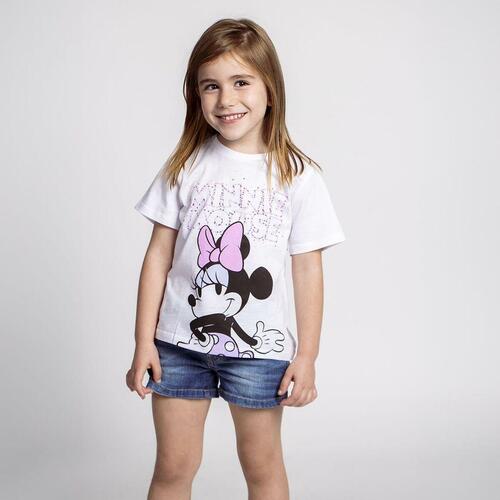 Børne Kortærmet T-shirt Minnie Mouse Hvid 3 år