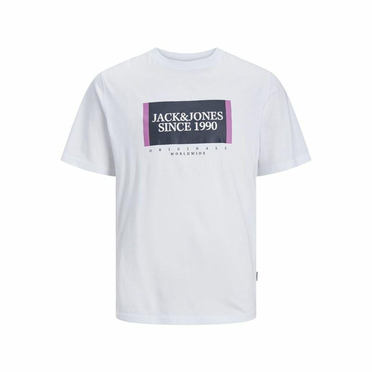 Kortærmet T-shirt til Mænd Jack & Jones Lafayette Box Hvid L