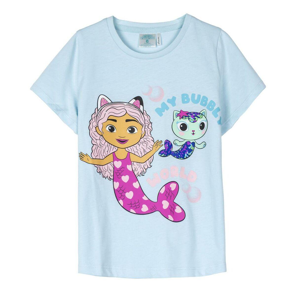 Børne Kortærmet T-shirt Gabby's Dollhouse Turkisblå 4 år