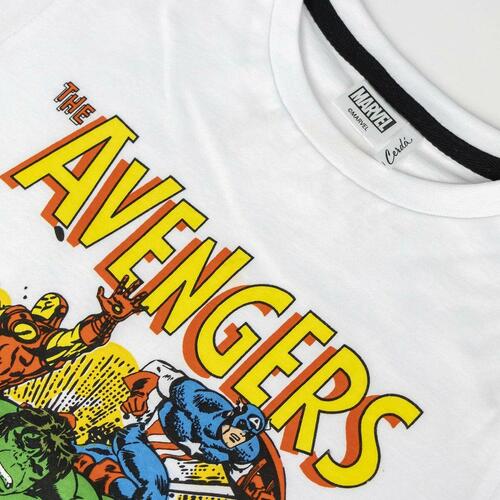 Børne Kortærmet T-shirt Marvel Hvid 12 år