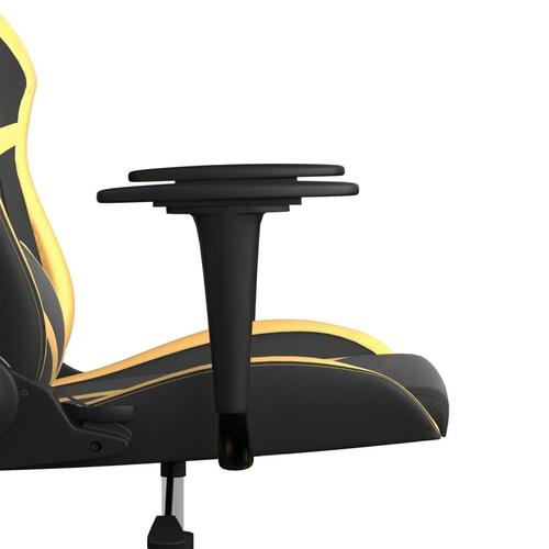 Gamingstol kunstlæder sort guldfarvet
