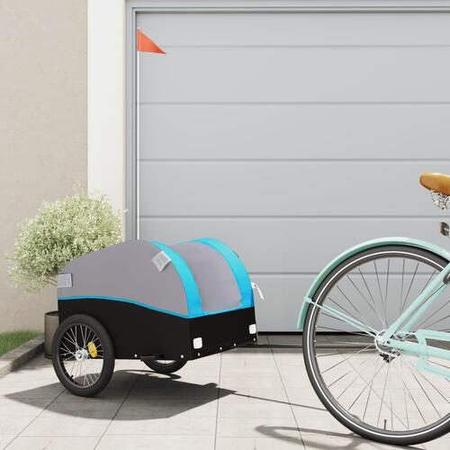 Cykelanhænger 30 kg jern sort og blå