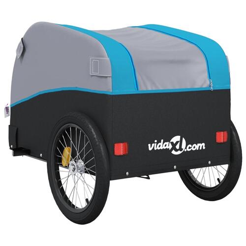Cykelanhænger 30 kg jern sort og blå