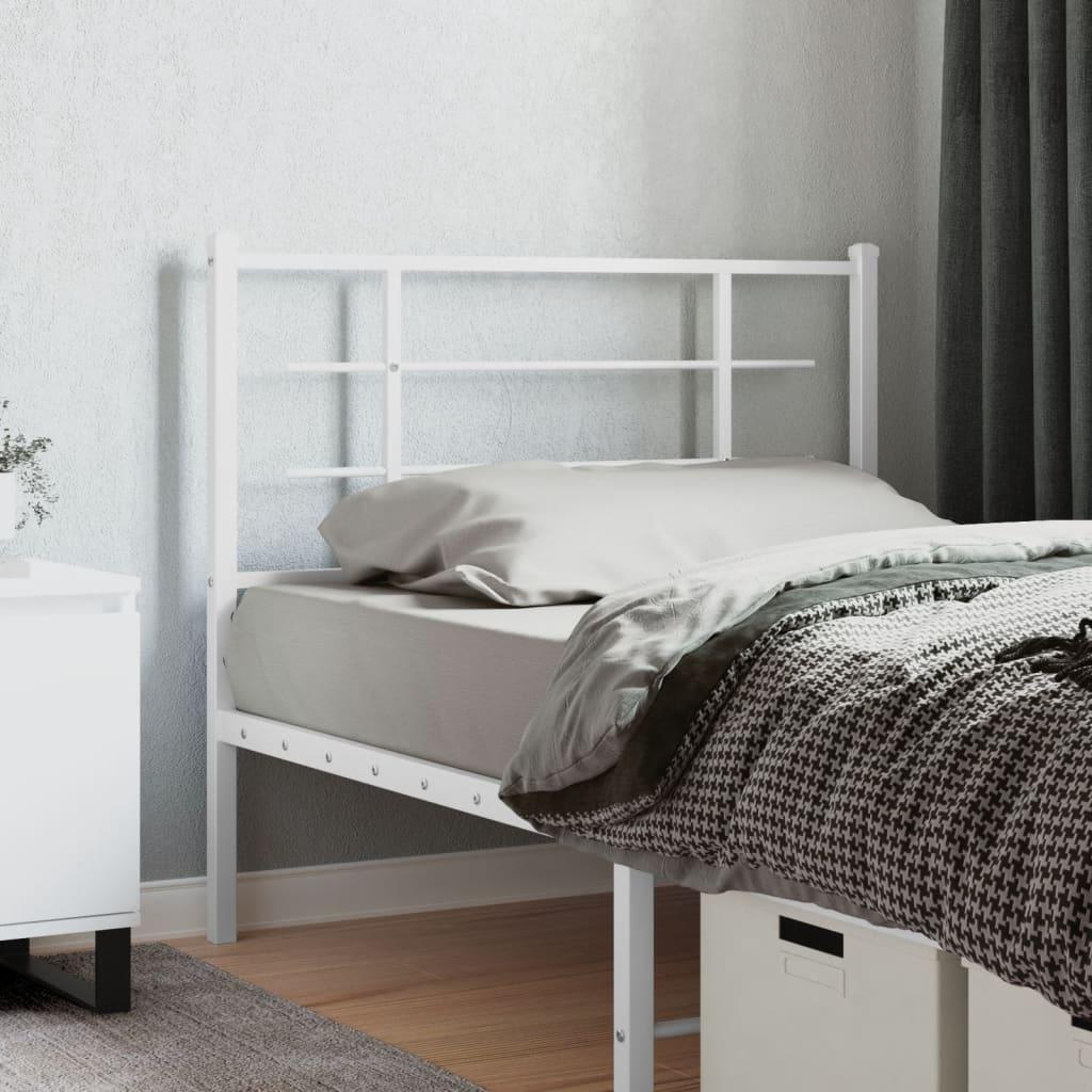 Sengegavl 107 cm metal hvid