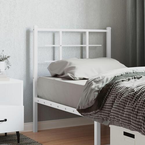 Sengegavl 80 cm metal hvid
