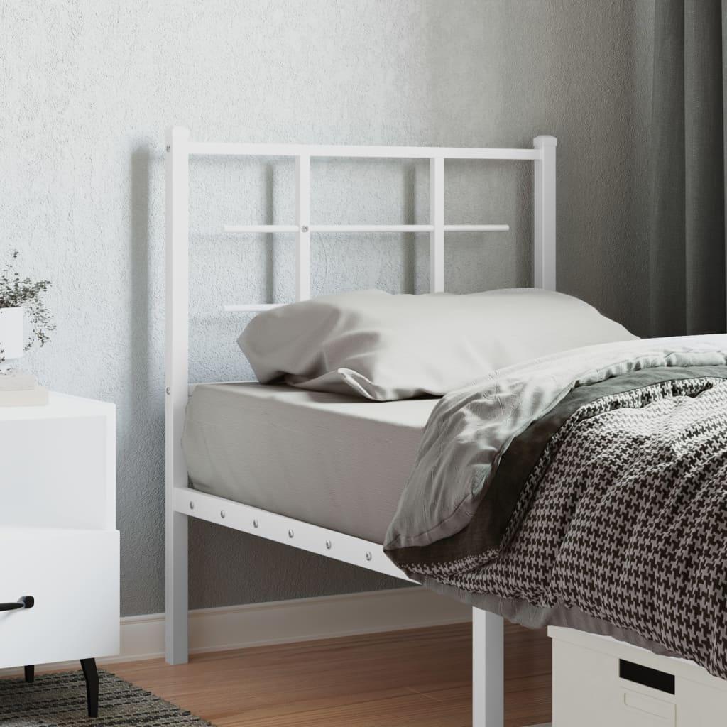 Sengegavl 80 cm metal hvid
