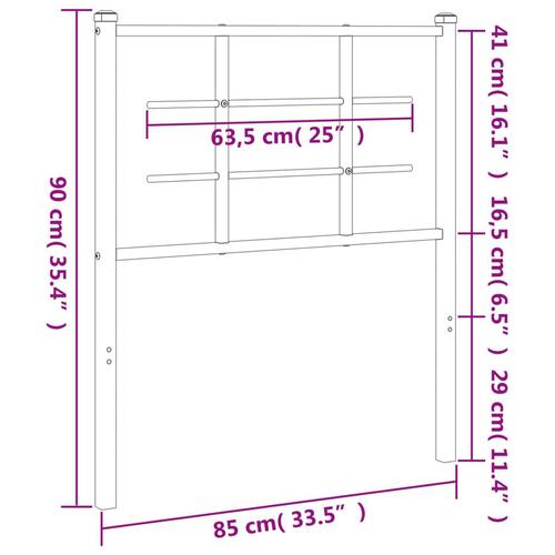 Sengegavl 80 cm metal hvid