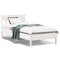 Sengeramme uden madras 100x200 cm massivt fyrretræ hvid