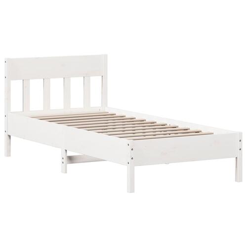 Sengeramme uden madras 100x200 cm massivt fyrretræ hvid