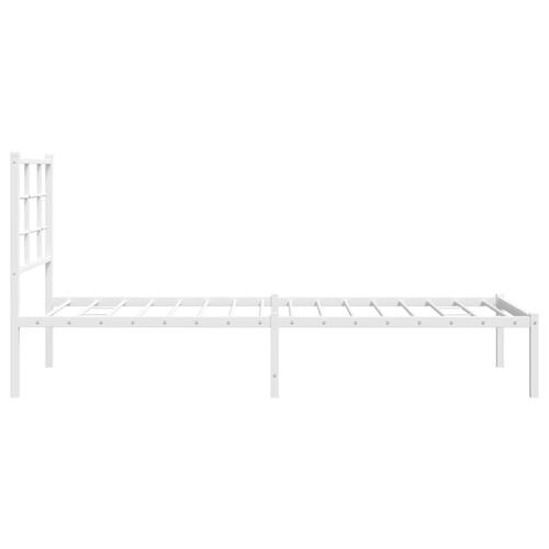 Sengeramme med sengegavl 75x190 cm metal hvid