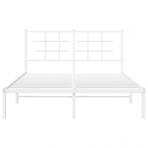 Sengeramme med sengegavl 135x190 cm metal hvid