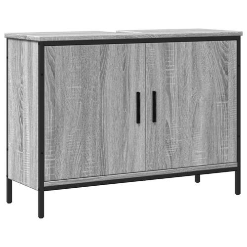 Underskab til vask 80x30x60 cm konstrueret træ grå sonoma-eg