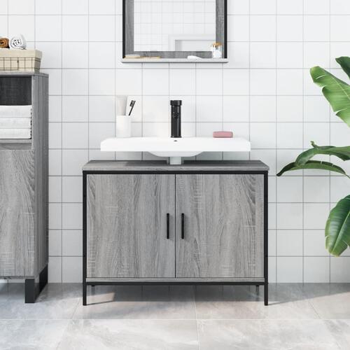 Underskab til vask 80x30x60 cm konstrueret træ grå sonoma-eg