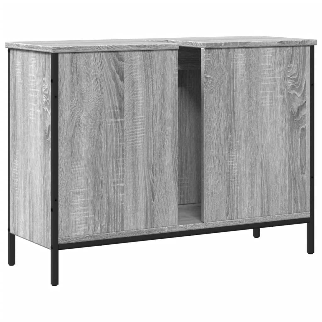 Underskab til vask 80x30x60 cm konstrueret træ grå sonoma-eg