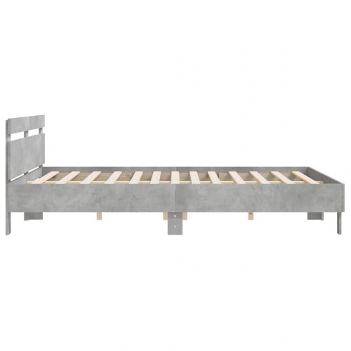 Sengeramme med sengegavl 180x200 cm - konstrueret træ, betongrå