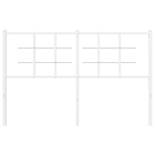 Sengegavl 140 cm metal hvid