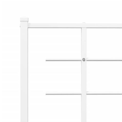 Sengegavl 140 cm metal hvid