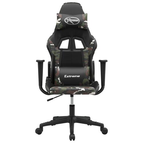 Gamingstol kunstlæder sort og camouflage