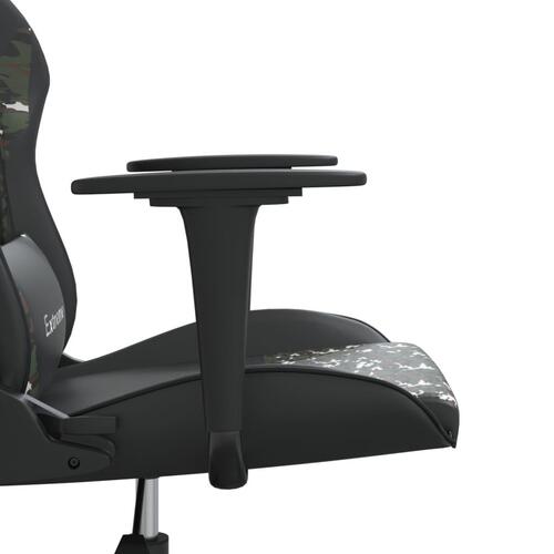Gamingstol kunstlæder sort og camouflage