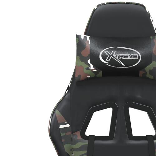 Gamingstol kunstlæder sort og camouflage