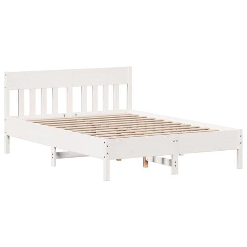 Sengeramme uden madras 160x200 cm massivt fyrretræ hvid
