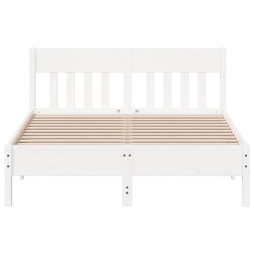 Sengeramme uden madras 160x200 cm massivt fyrretræ hvid