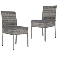 Havestole 2 stk. polyrattan grå