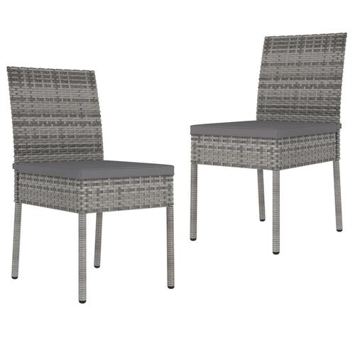 Havestole 2 stk. polyrattan grå