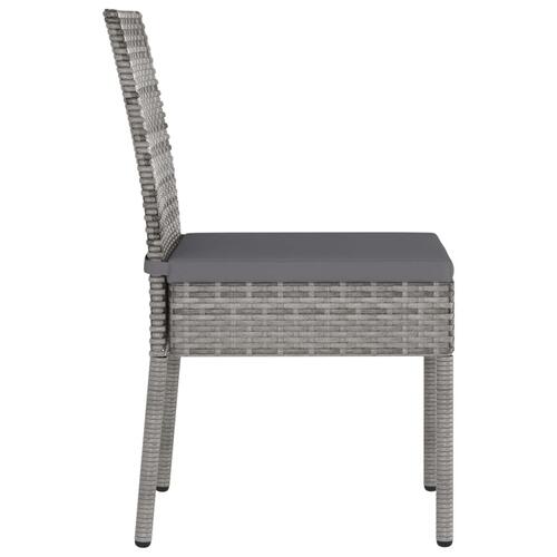 Havestole 2 stk. polyrattan grå