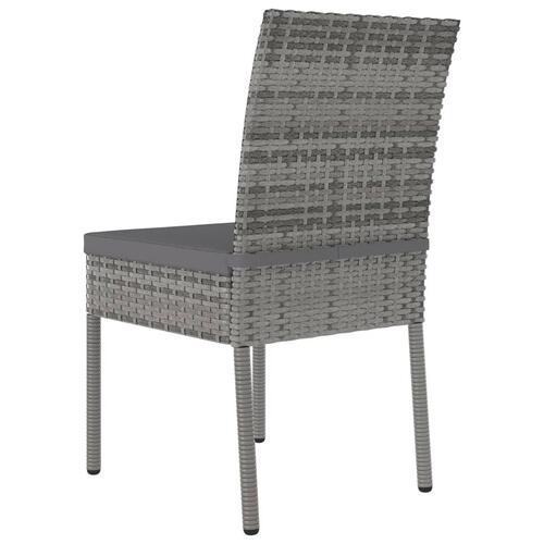 Havestole 2 stk. polyrattan grå