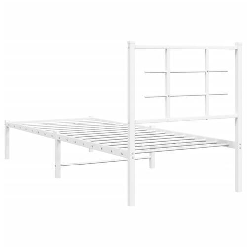 Sengeramme med sengegavl 80x200 cm metal hvid